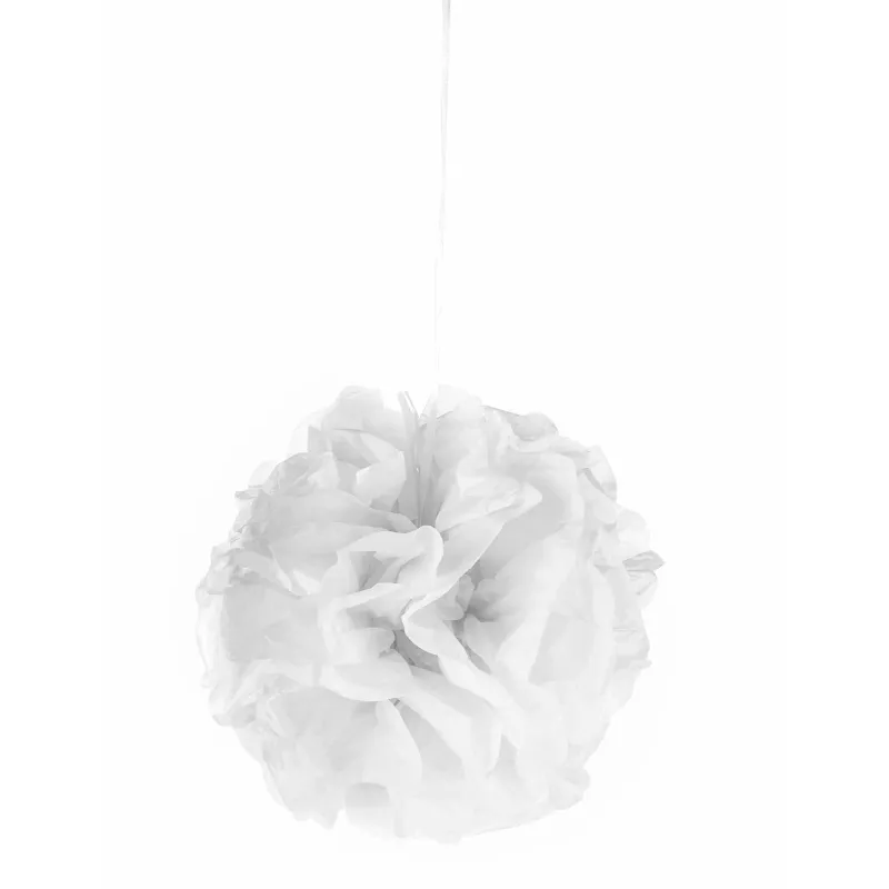 Pompon à suspendre en papier blanc 25 cm