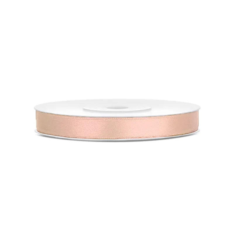 Ruban satin pêche clair 0.6 cm x 25 m