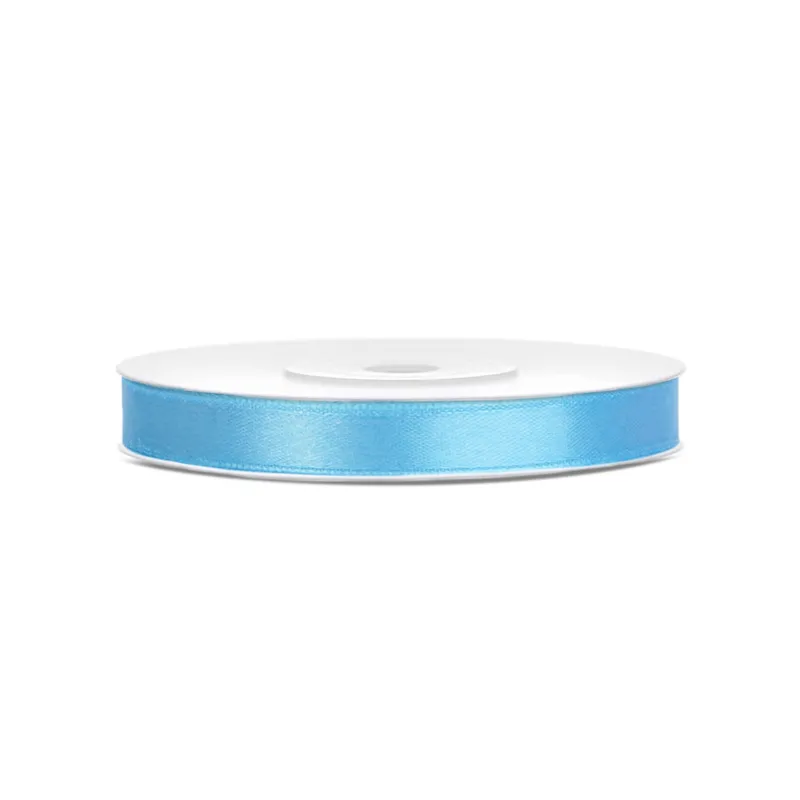 Ruban satin bleu ciel 0.6 cm x 25 m