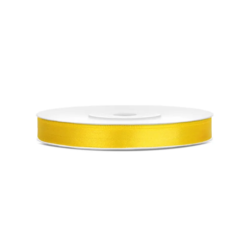 Ruban satin jaune 0.6 cm x 25 m