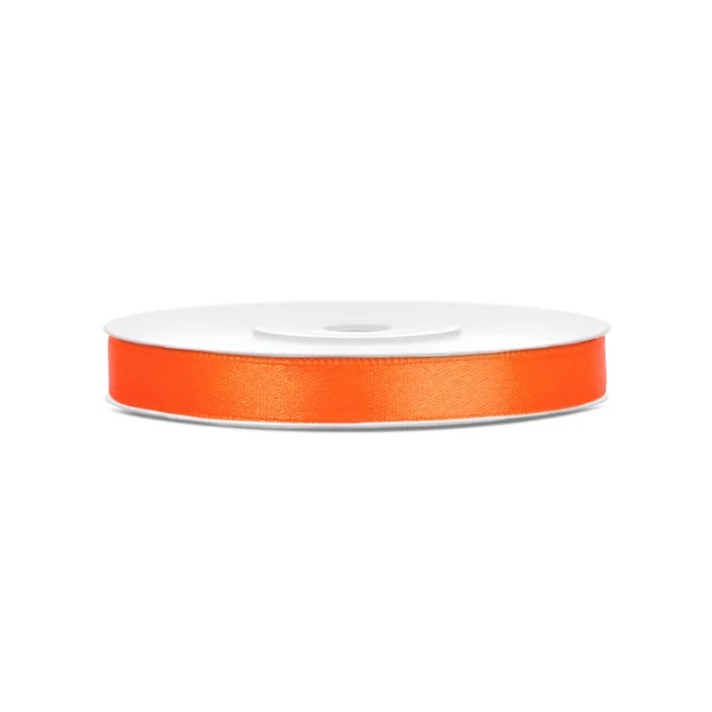 Ruban satin 6 mm orange 25 mètres
