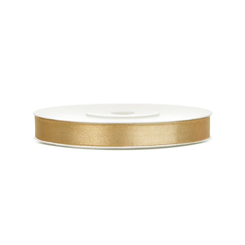 Ruban satin doré ocre 0.6 cm x 25 m