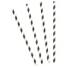 10 Pailles en carton rayées noires 19