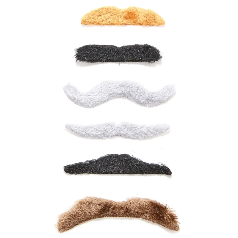 Lot 6 moustaches adhésives adulte
