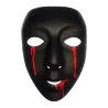 Masque noir avec larmes de sang femme Halloween