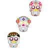 3 Masques en cartons assortis Dia de los muertos adulte Halloween