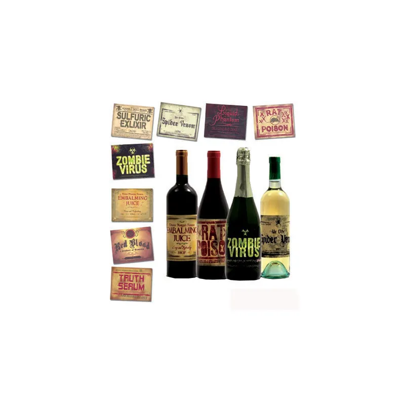 8 Stickers pour bouteille Halloween