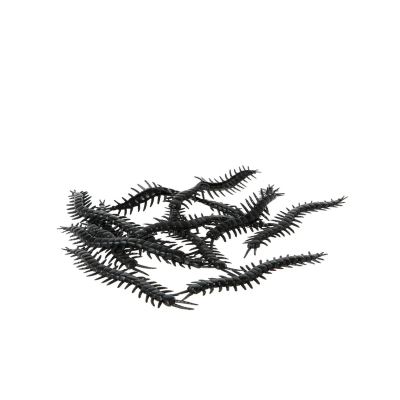 12 Mille-pattes noirs 13 cm Halloween