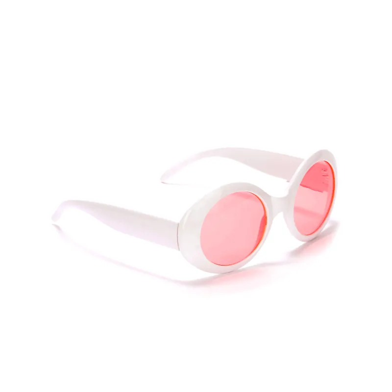 Lunettes rondes blanches plastique adulte