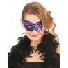 Loup vénitien avec sequins violet adulte