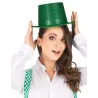 Chapeau haut de forme plastique pailleté vert adulte