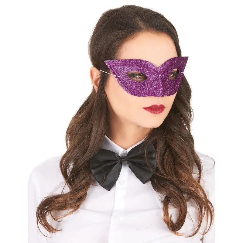 Loup vénitien pailleté violet adulte