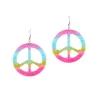 Boucles d'oreilles peace et love multicolores plastique adulte