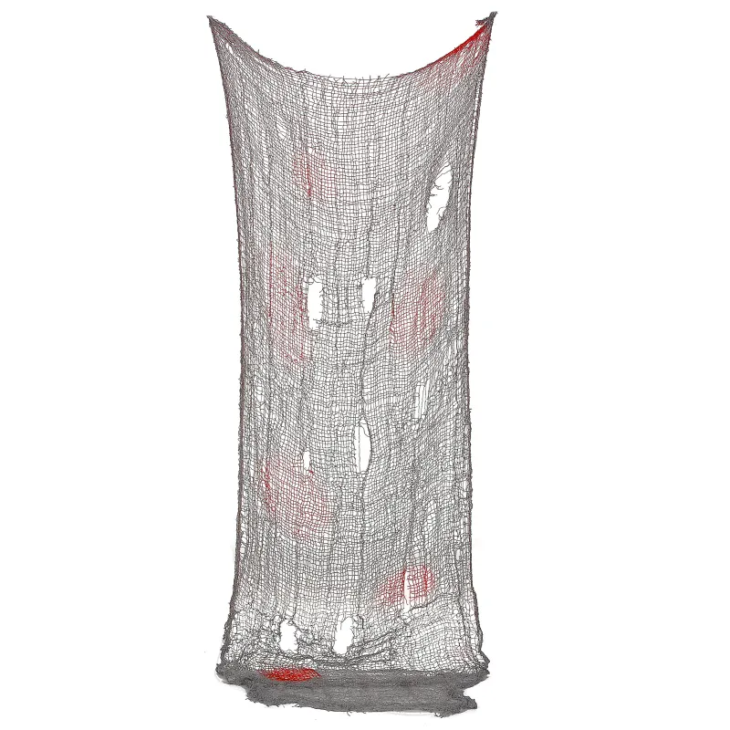 Décoration drap troué ensanglanté Halloween 150 x 75 cm