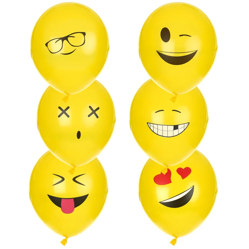 6 Ballons latex Imoji 24 cm