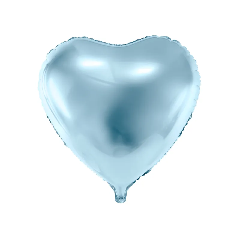 Ballon aluminium coeur bleu clair 46 cm