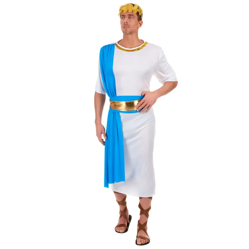 Déguisement empereur Grec bleu homme