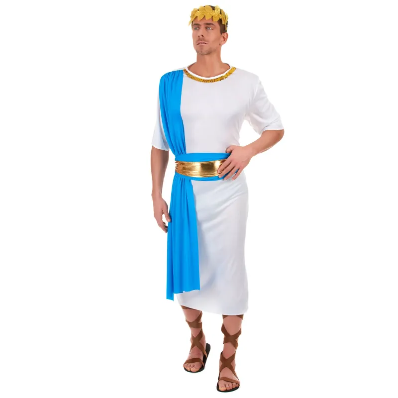 Déguisement empereur Grec bleu homme
