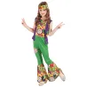 Déguisement hippie flower power vert fille