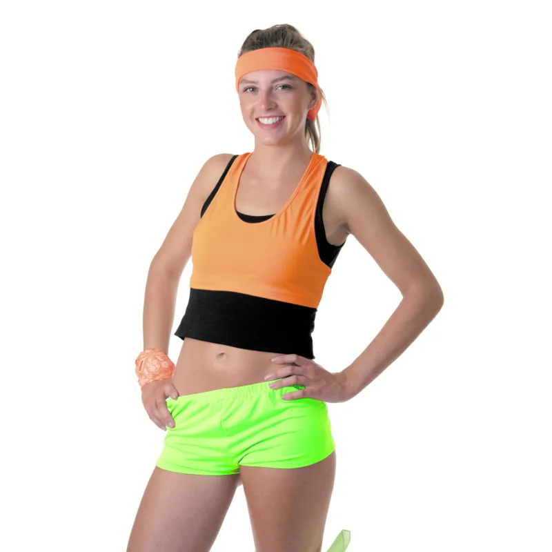 Mini short vert fluo femme