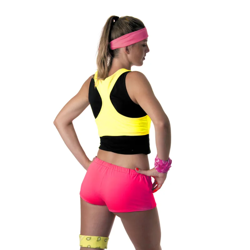Mini short rose fluo femme