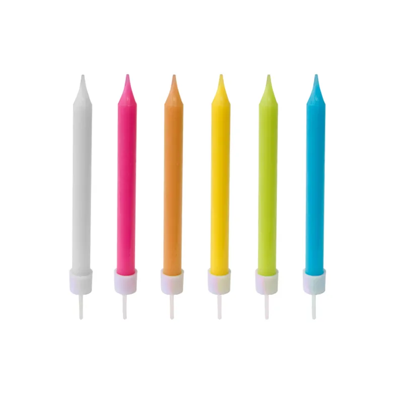 10 Bougies colorées 8 cm