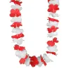 Collier hawaï supporter rouge et blanc adulte