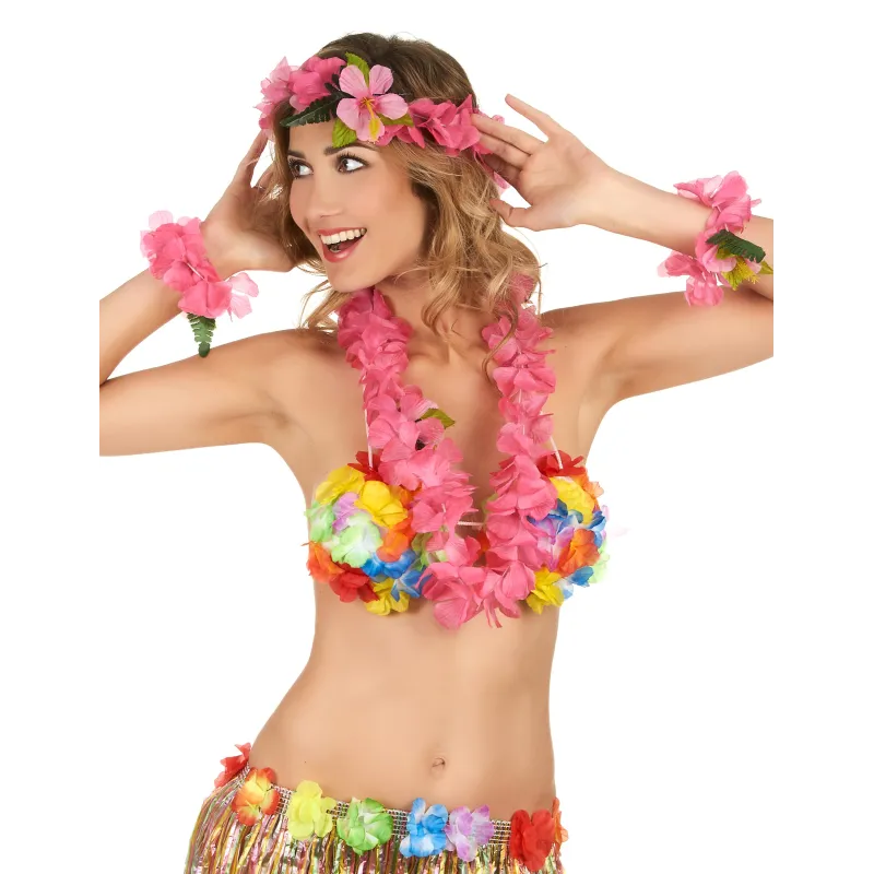 Set Hawaï rose adulte