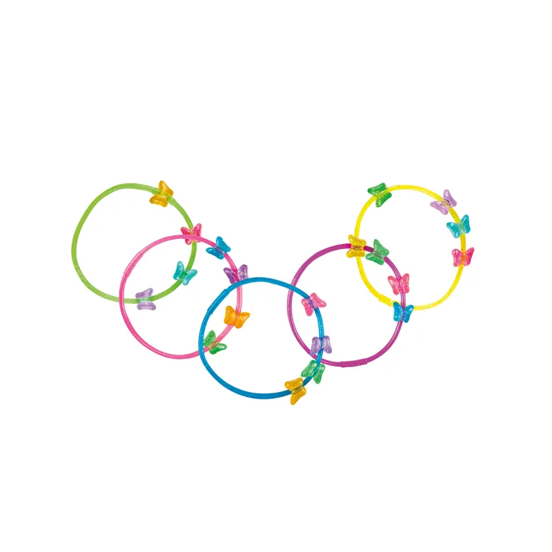 5 Bracelets papillons colorés