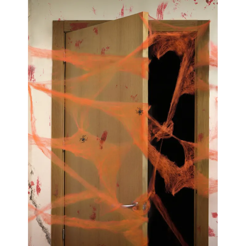 Toile d'araignée orange avec araignées 20 g Halloween