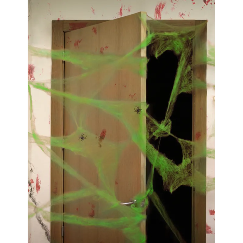 Toile d'araignée verte avec araignées 20 g Halloween