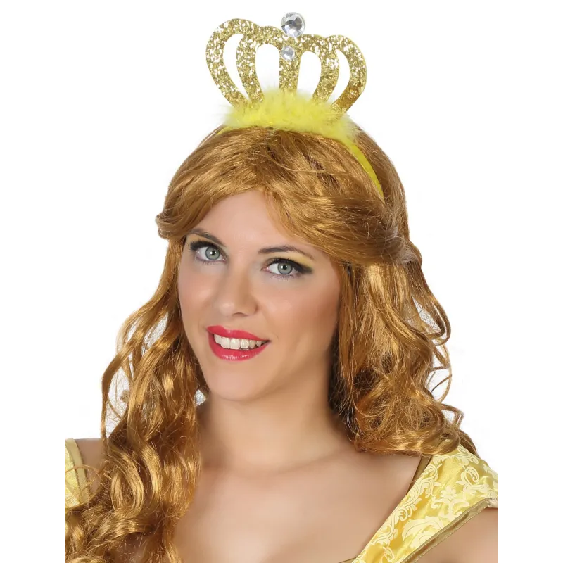 Diadème princesse dorée adulte