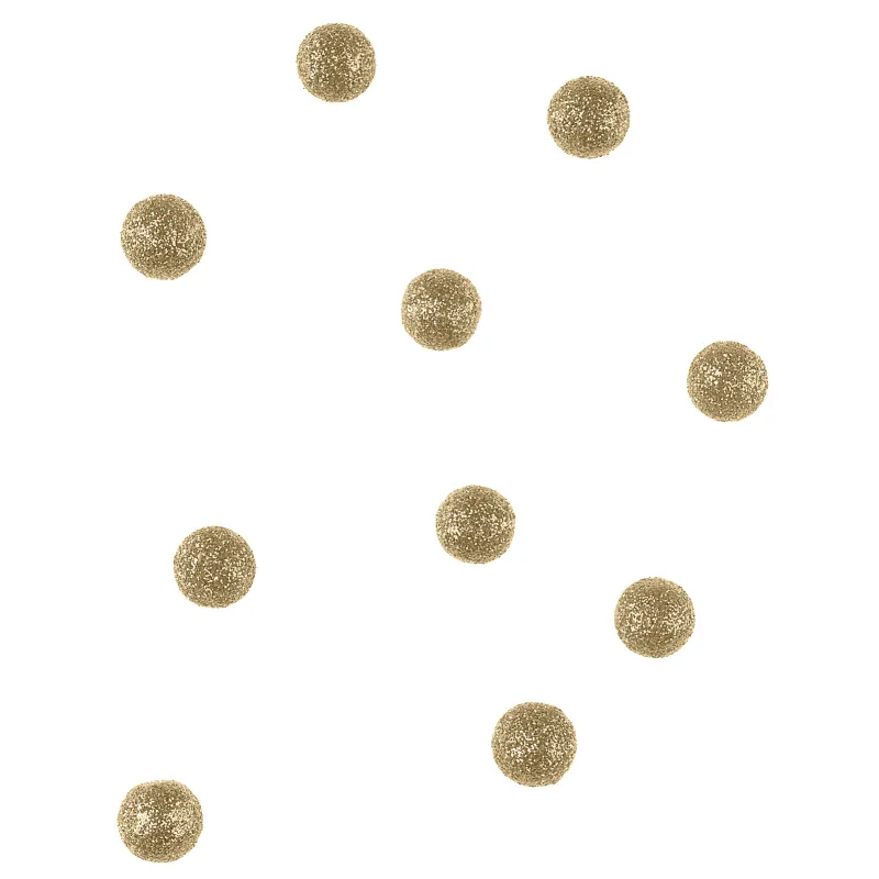 40 Boules de décoration pailletées or 12 mm