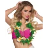 Collier fleurs blanc et vert adulte
