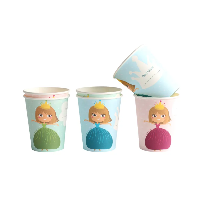 6 Gobelets en carton Princesse 25 cl