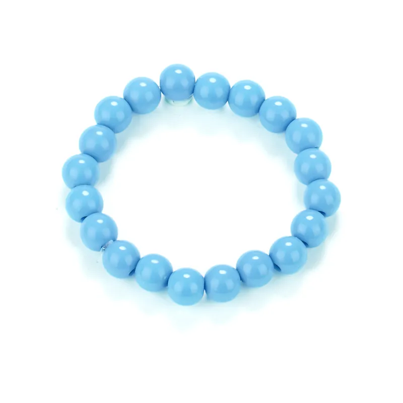 Bracelet perles bleues adulte