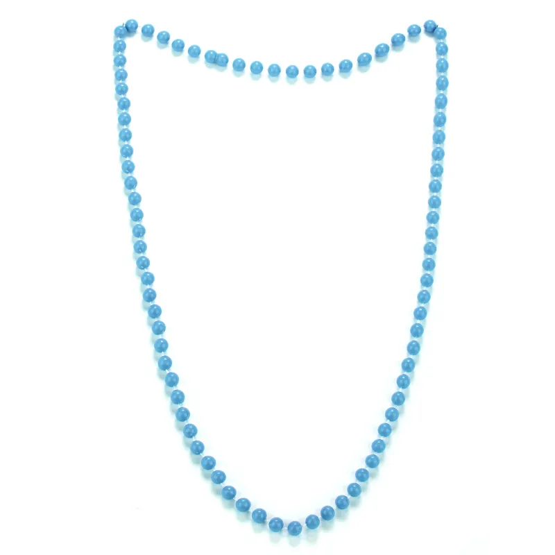 Collier perles bleues adulte