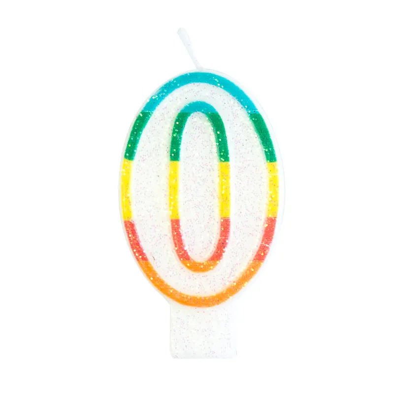 Bougie d'anniversaire chiffre 0 7