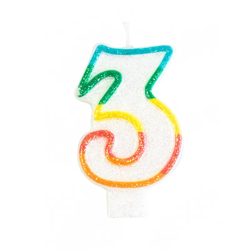 Bougie d'anniversaire chiffre 3 7
