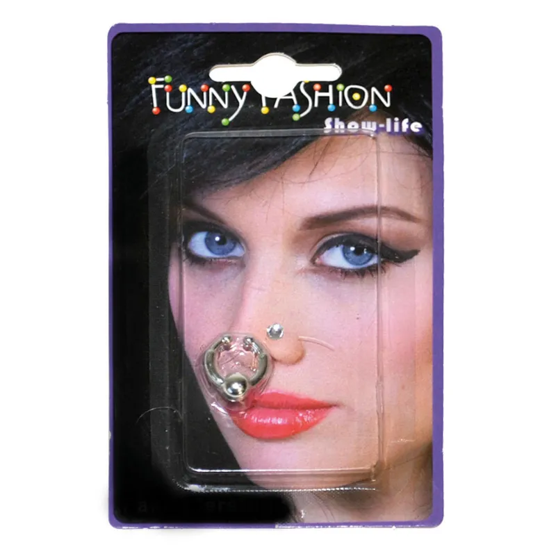2 Faux piercings pour nez adulte