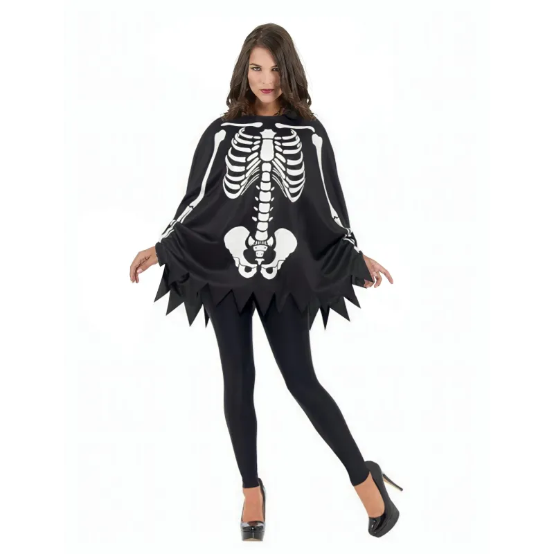 Poncho squelette adulte