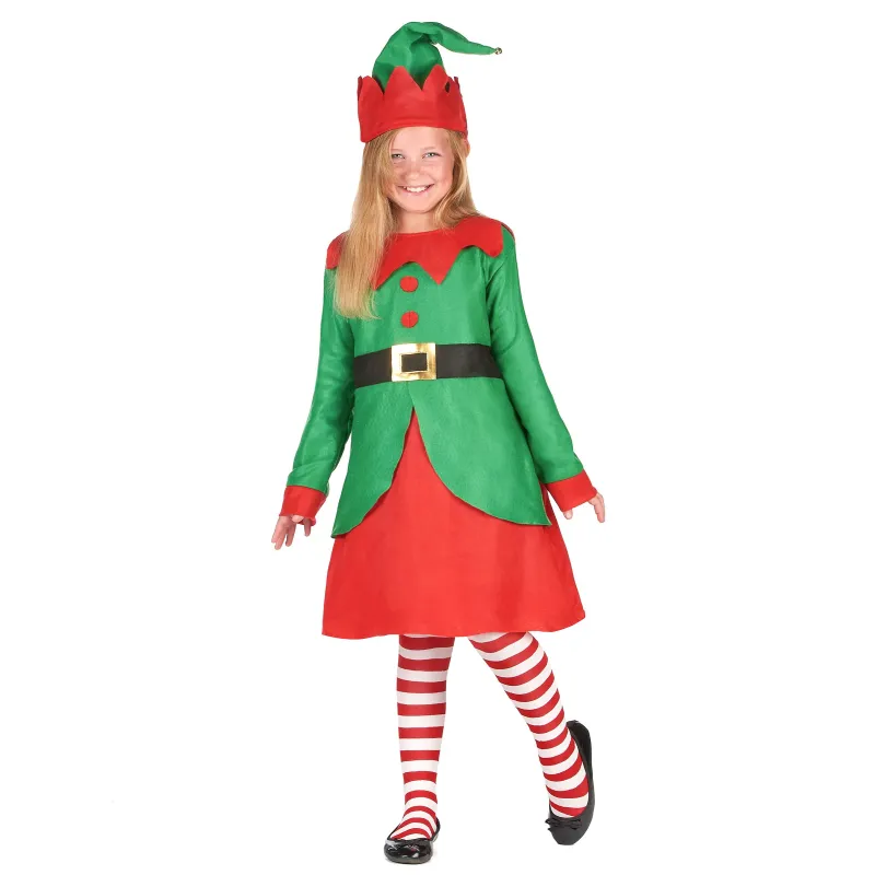 Déguisement robe elfe de Noël fille