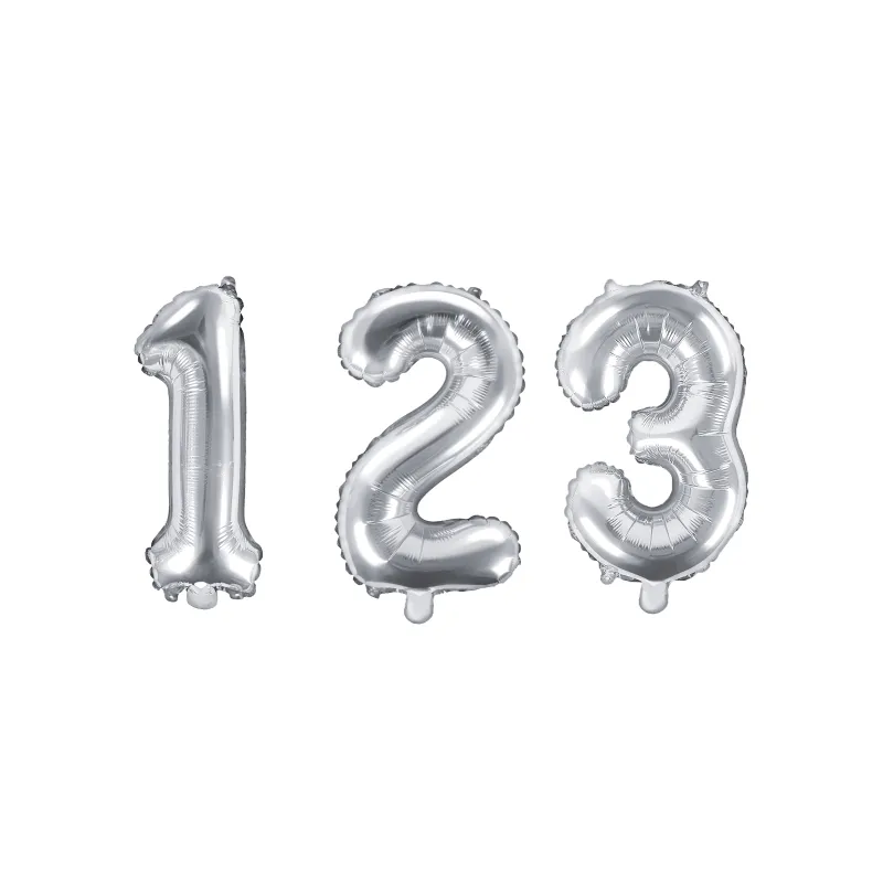 Ballon aluminium chiffre argent 33 cm