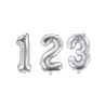 Ballon aluminium chiffre argent 33 cm
