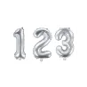 Ballon aluminium chiffre argent 33 cm