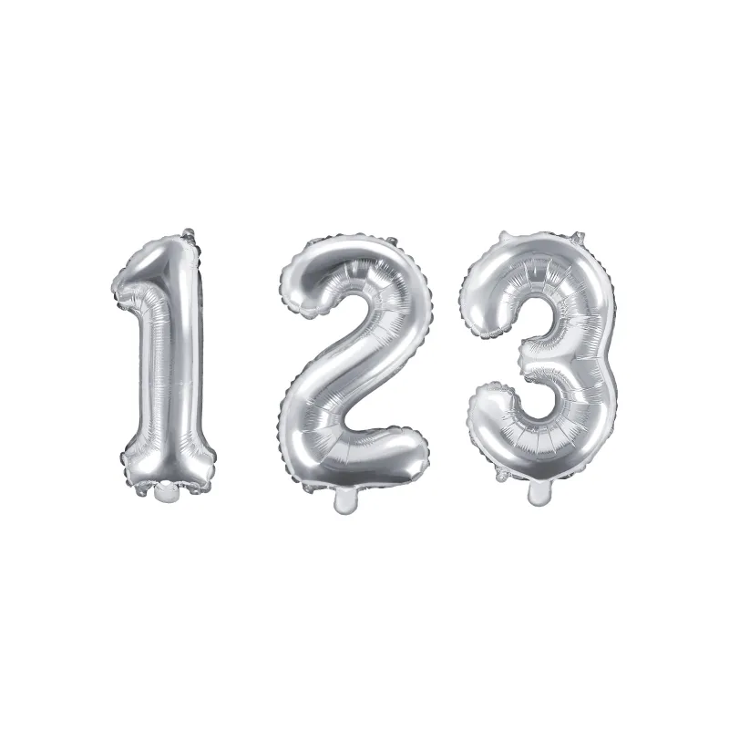 Ballon aluminium chiffre argent 33 cm