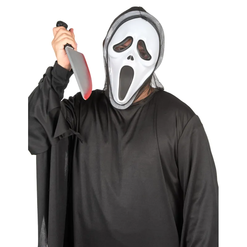 Masque noir et blanc en plastique tueur psycopathe adulte