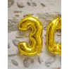 Ballon aluminium chiffre doré 33 cm