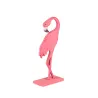 Flamant rose en bois sur socle rose 15 cm
