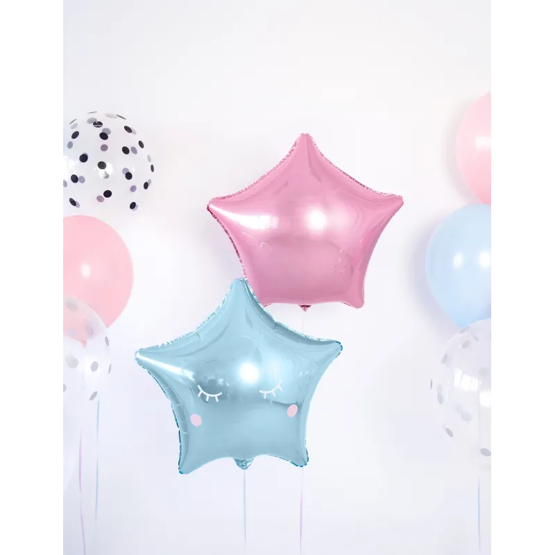Ballon aluminium étoile rose pastel 48 cm